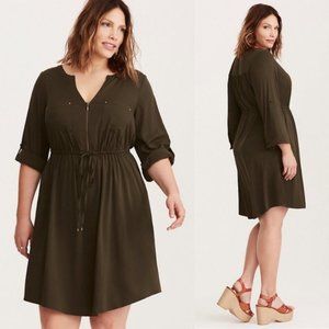 Torrid - Challis Zip Front Shirt Dress 1XL